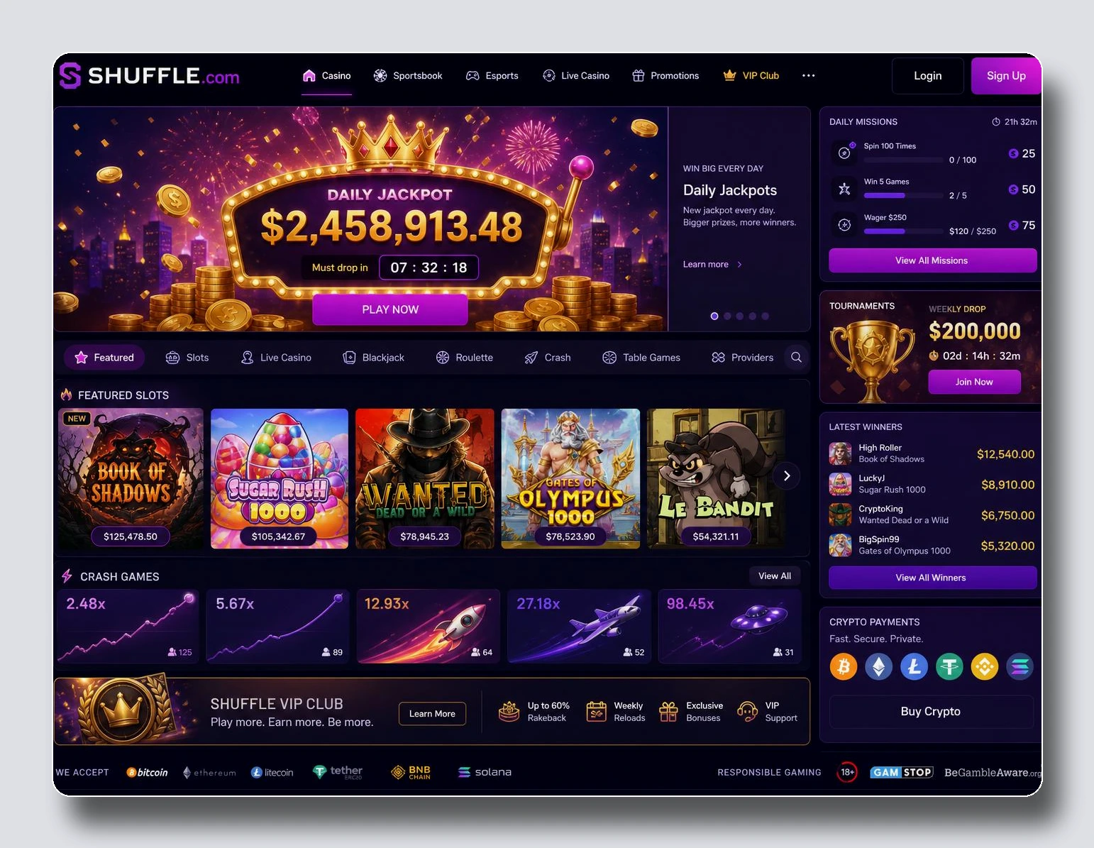 Shuffle.com — Casinos à Retrait Instantané 2026